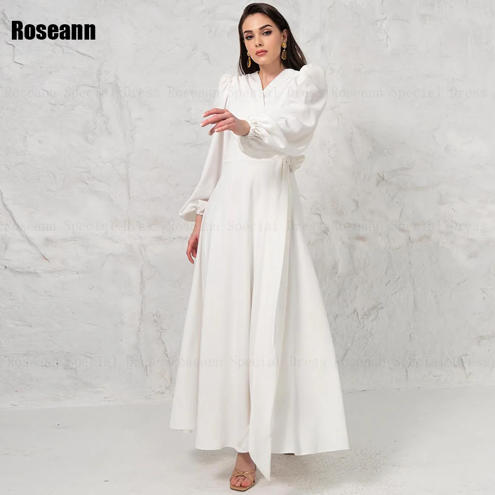 Customized Muslim 2025 Exquisite A-line Wedding Dresses V-Neck Criss-Cross Belt Full Draped Pleat Bride Dress robe de mariée