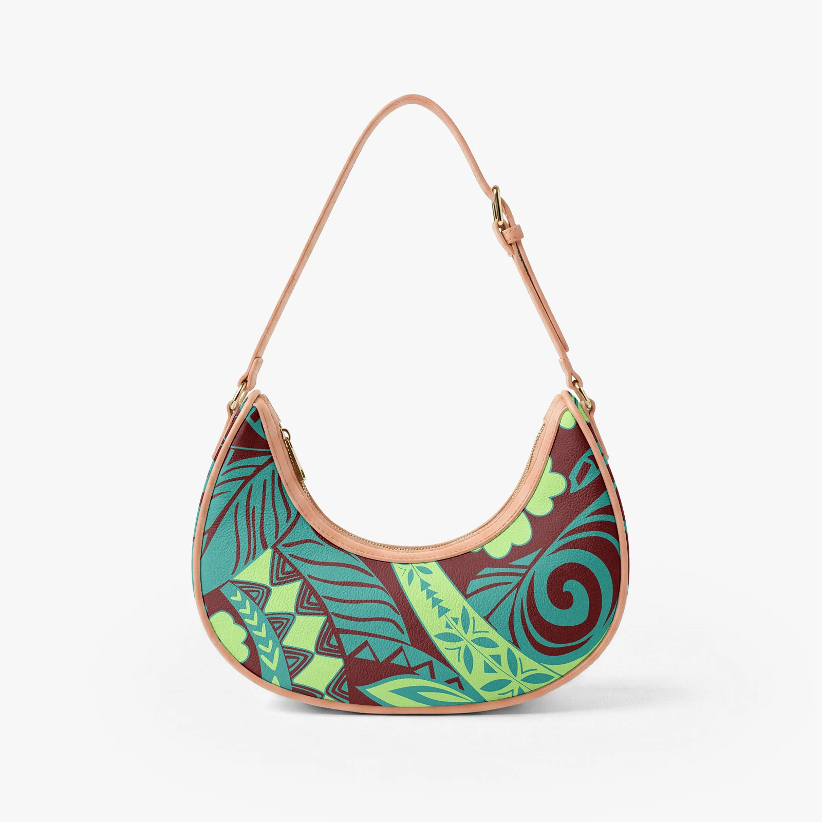 Polynesian Hibiscus Flower Design Retro Pattern Print Elegant Refined Women'S Bag High-Quality Custom Underarm Bag Pattern - view 2