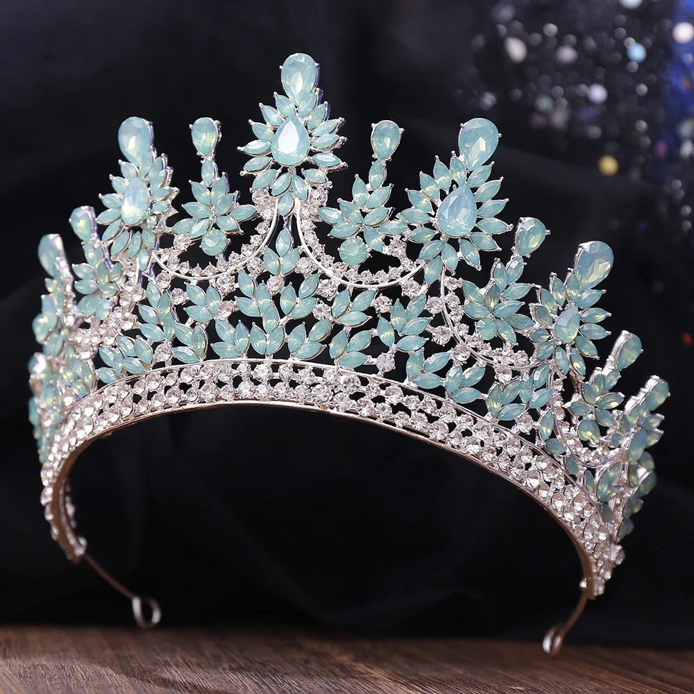 

Vintage Baroque Style Rhinestone Bridal Large Crystal Crown Wedding Headdress Wedding Party Accessories Pageant Queen Tiara