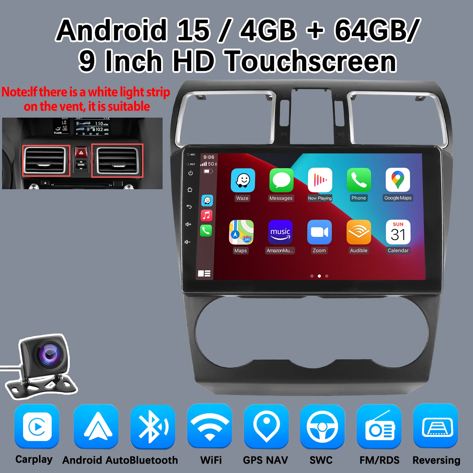 Carplay Android 15 Auto voor Subaru Forester 4 SJ XV WRX 2012-2015 2018 2 Din Auto Multimedia Stereo Speler GPS Navigatie Wifi
