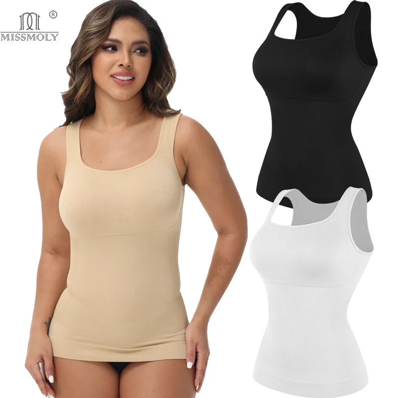Ropa moldeadora para mujer, camisola sin costuras, chaleco de compresión, Control de barriga, moldeador de cuerpo, entrenador de cintura, ropa interior, camiseta sin mangas con cuello cuadrado