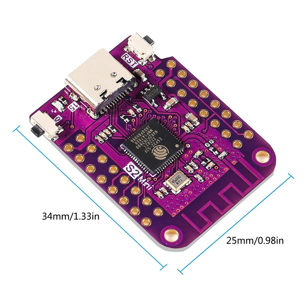New-4Pcs S2 Mini Development Board Wifi Development Board ESP32-S2FN4R2 ESP32-S2 4MB Flash 2MB PSRAM Micropython