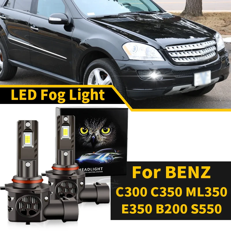 

2pcs 20000LM CANbus H8 H11 LED Fog Lamp Fit For Mercedes Benz C300 C350 2008-2010 ML350 2006-2011 E350 B200 08-11 Fog Light Bulb