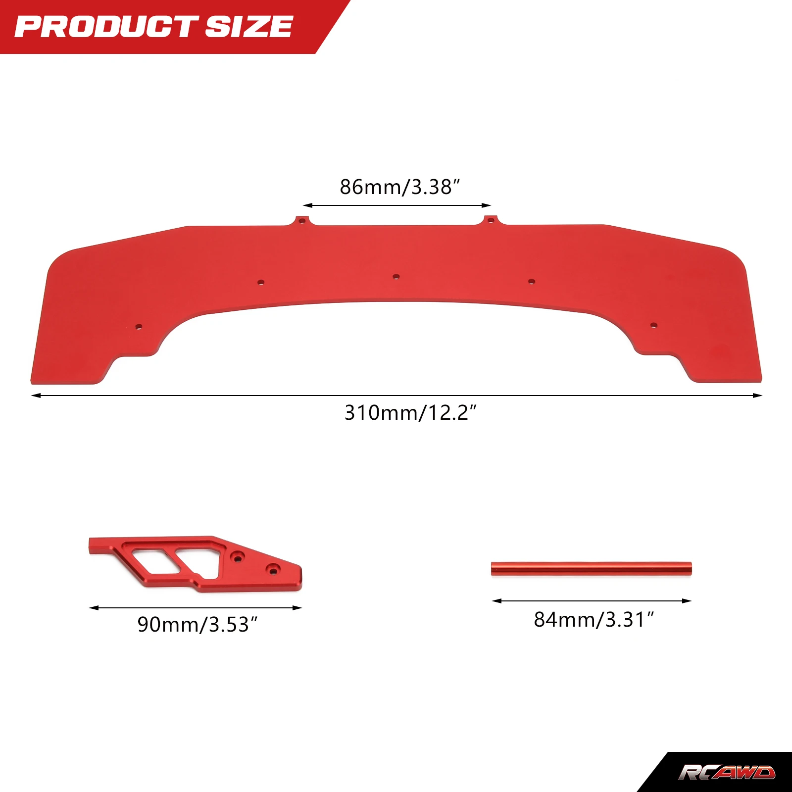 Rcawd liga frente splitter com animal pára-choques guarda para arrma 1/7 carros crime hop-upgrades peças