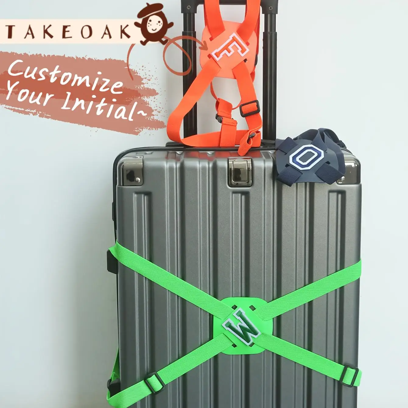 Custom Initial Luggage Strap Personalized Letter Suitcase Belt with Adjustable Buckle Travel Accessory Adjustable Travel Gifts