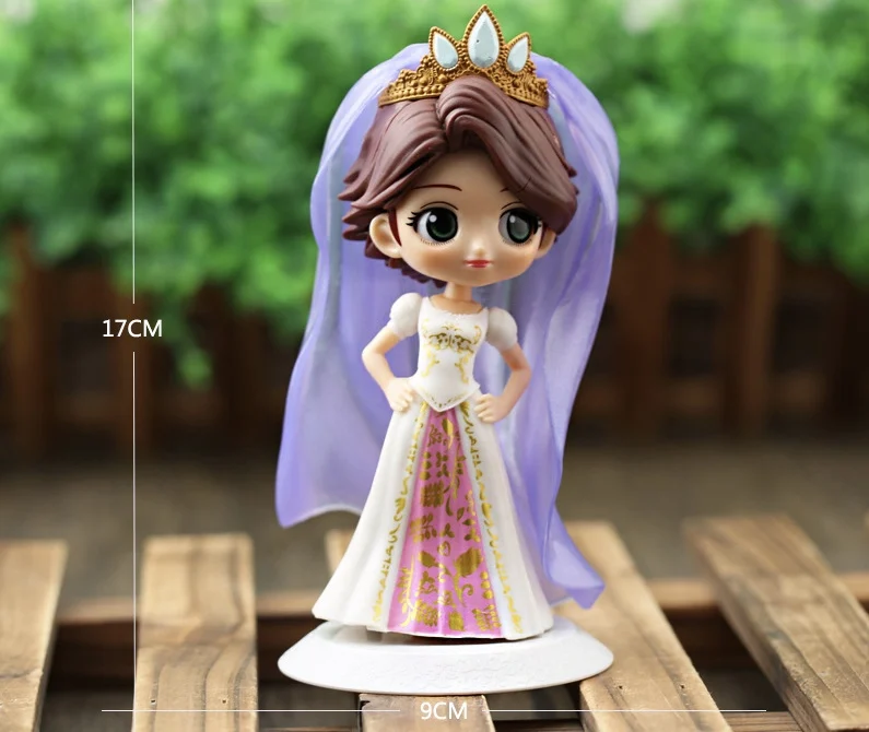 Disney Q Posket Jasmine Princess Snow White Belle Ariel Cinderella Anna Elsa Mulan Tinkerbell Cake Topper Children Gift