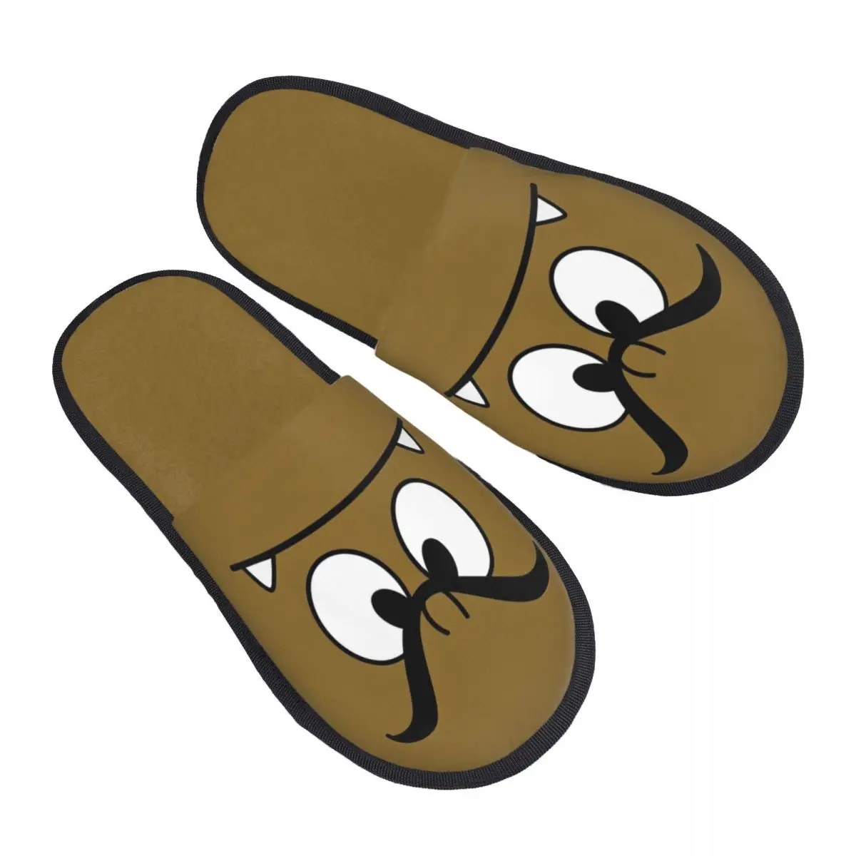 Goomba Cartoon Brown Mushroom Slippers Indoor Cozy Memory Foam Slides Non-skid