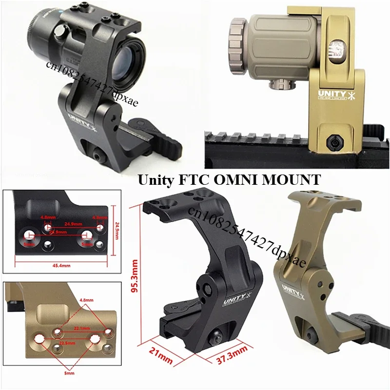 Tactical Unity FTC OMNI Magnifier Picatinny Mount w/FAST QD Lever Compatible E-otech G33/G43/G45 Vortex VMX-3T/Mic*o3X/Mic*o6X