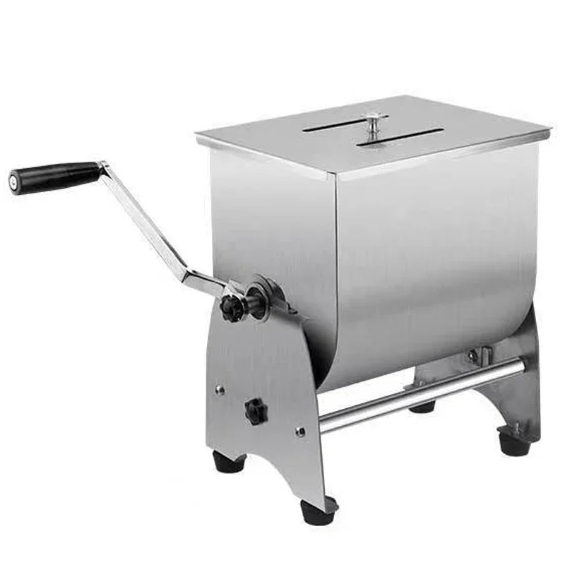 Mezcladores de carne manuales con tanque inclinable de 10KG de capacidad, mezclador de masa de giro lateral, mezclador de masa Manual, mezclador de alimentos de acero inoxidable