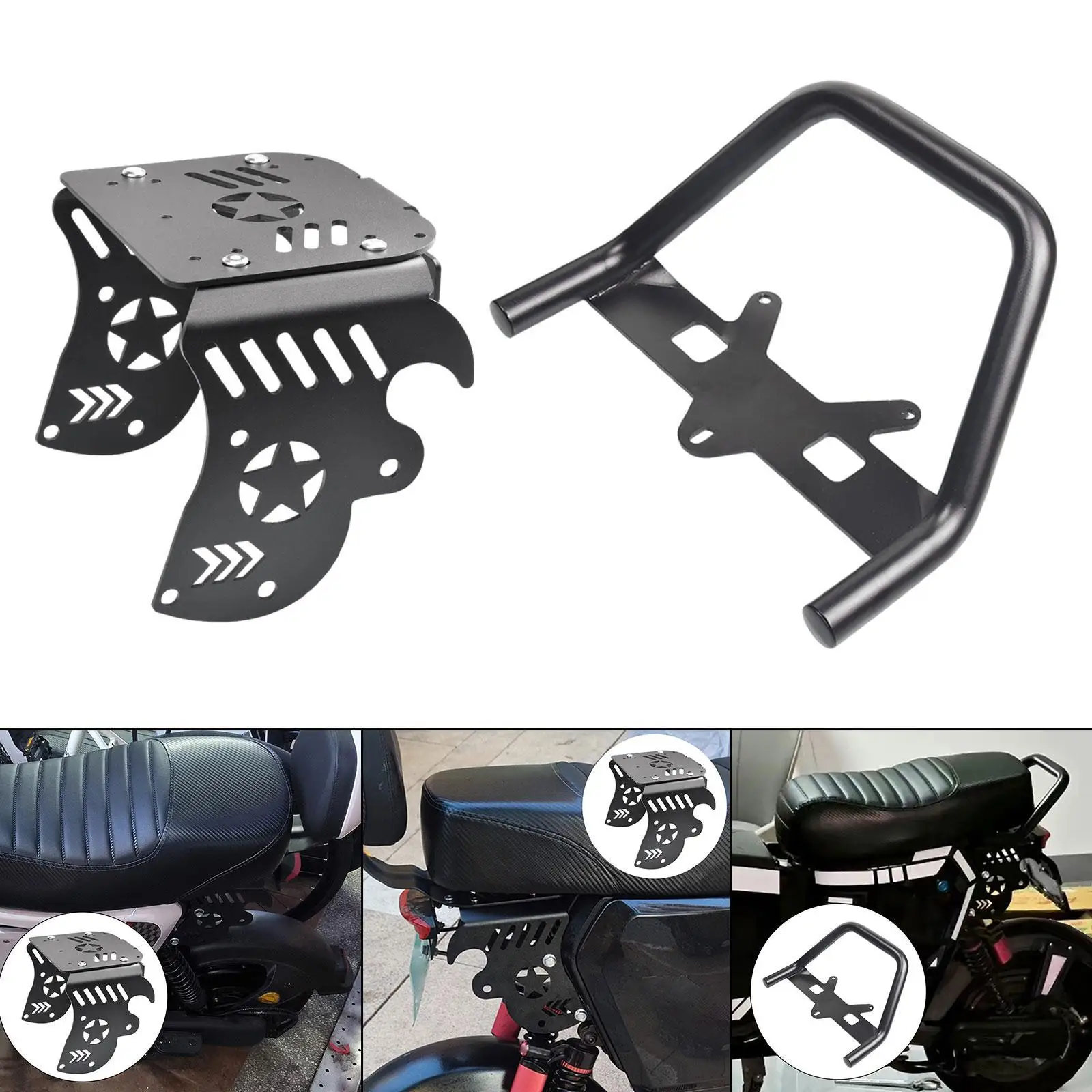 

Задняя багажная полка для мотоцикла, многофункциональная, простая установка, прочная подушка сиденья, короткая хвостовая полка для фурнитуры для мотоциклов