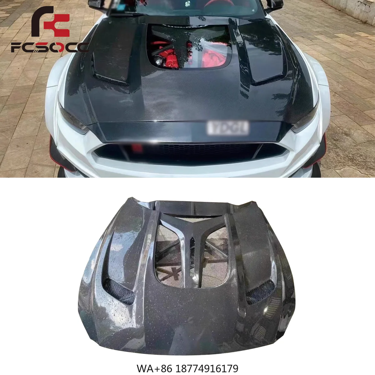 

For 2015-2022 Carbon Fiber Hood Engine Cover Bonnet Auto Parts Accessories