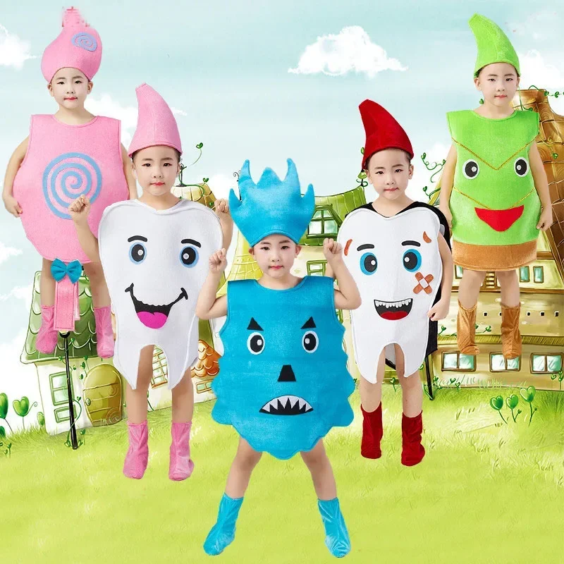 Kinderen kind tanden tand bacteriën lolly kostuum jumpsuit groene tandenborstel kostuum kleding kleding voor meisje jongen G1301