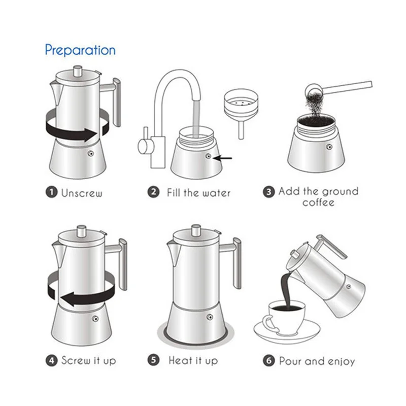 Cafetière Moka Cubaine en Acier Inoxydable, Machine à Expresso, Cuisinière à Induction, Cuisinière à Gaz ou Électrique, Épaississement, Cuisine