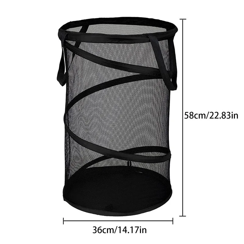 Durable Collapsible Laundry Basket Sorting Basket Mesh Storage Bag Frame Bucket Laundry Organizers Storage Pouch