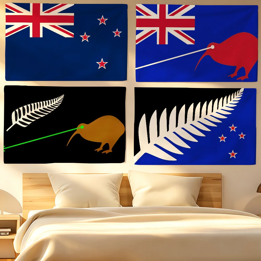 New Zealand Flag Tapestries For Classroom Dormitory Camping Picnic Party Cheering Home Indoor Outdoor Decor