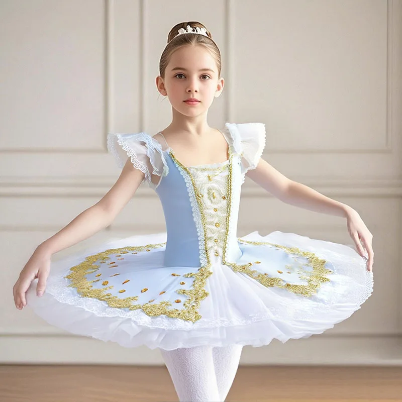 blue-family-matching-outfits-tutu-mother-kids-ballet-leotard-dress-girl-dance-costume-mom-daughter-women-clothes-girls-dresses