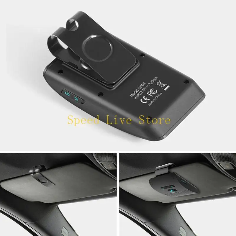 547C Mini Sun Visor Clip Bluetooth-compatible speakerphone MP3 Music Receiv