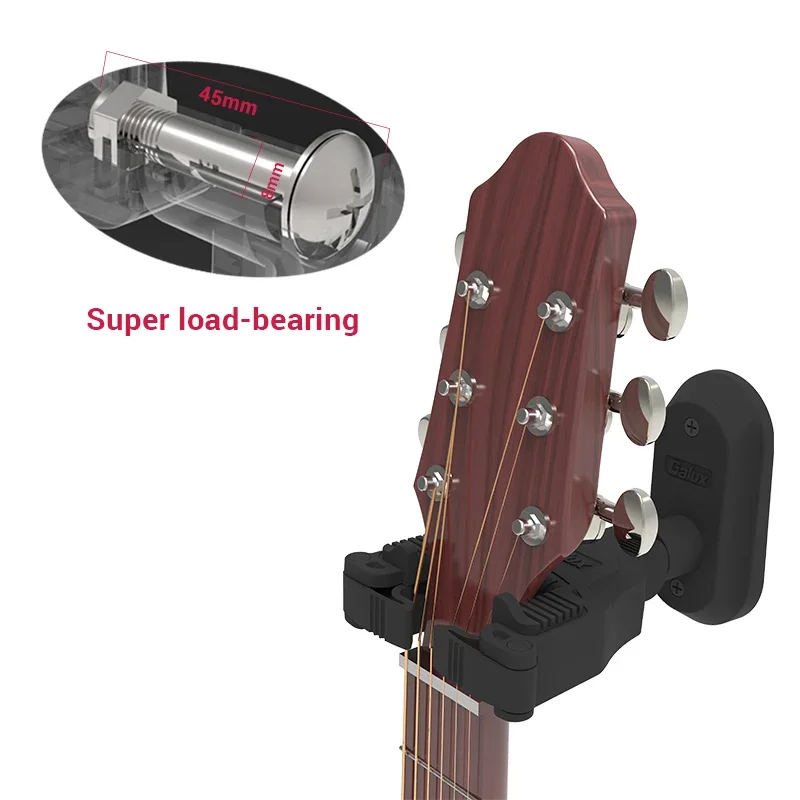 Galux GH-110 Iron + Rubber Wall Gravity Self-Locking Guitar Hook Storage Rack Functional Hook Guitar Parts & Accessories