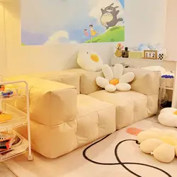 Tatami Bean Curd Couch Recliner Floor Seat Armchair Lazy Sofa  Corner Comfy Sectional Sofa for Small Apartment