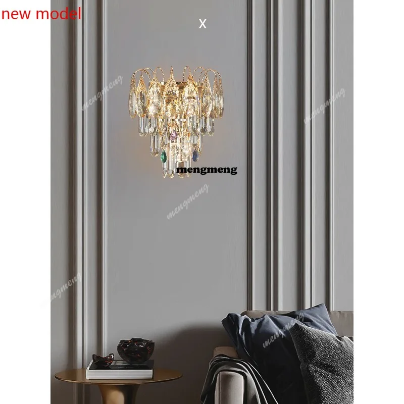 

M138Light luxury crystal bedroom bedside lamp background wall wall wall hanging lamp corridor aisle lamp