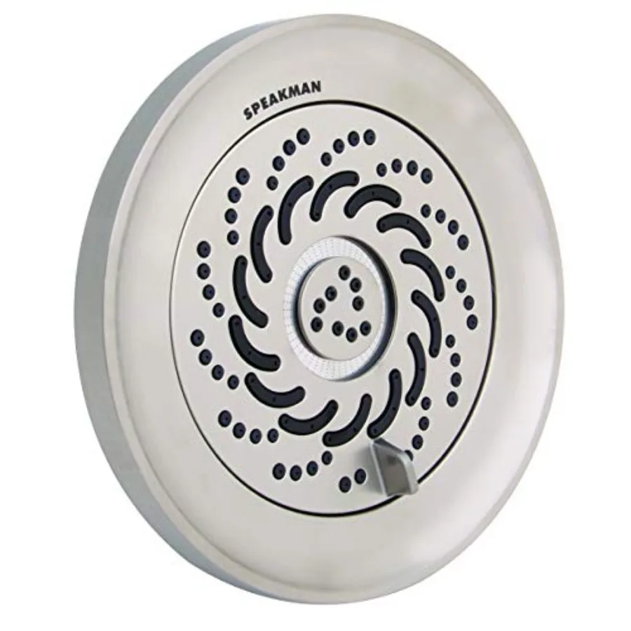 High Pressure Fixed Shower Head for Bathroom, Brushed Nickel, 2 GPM, Neo Exhilaration Design