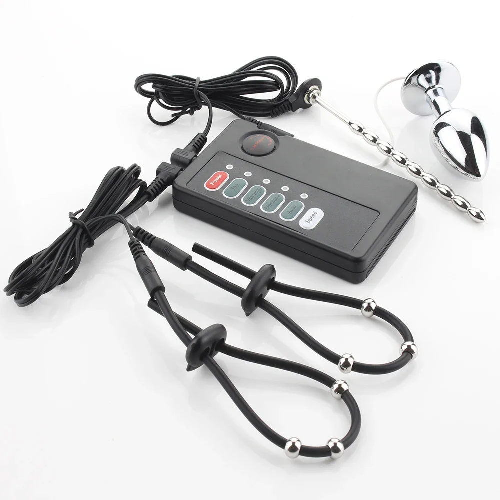 Electric Shock Penis Stimulator Ring Anal Sex Toys For Men Electric Shock Medical Themed Ring Toys Accessories Urethral Plug - Image 5