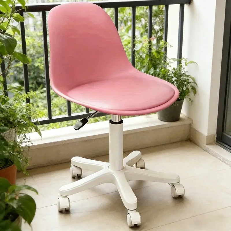 Roller Stool with Backrest, 360° Swivel Adjustable Height Chair,Heavy Duty Capacity, Round Rolling Stool for Home Office Use