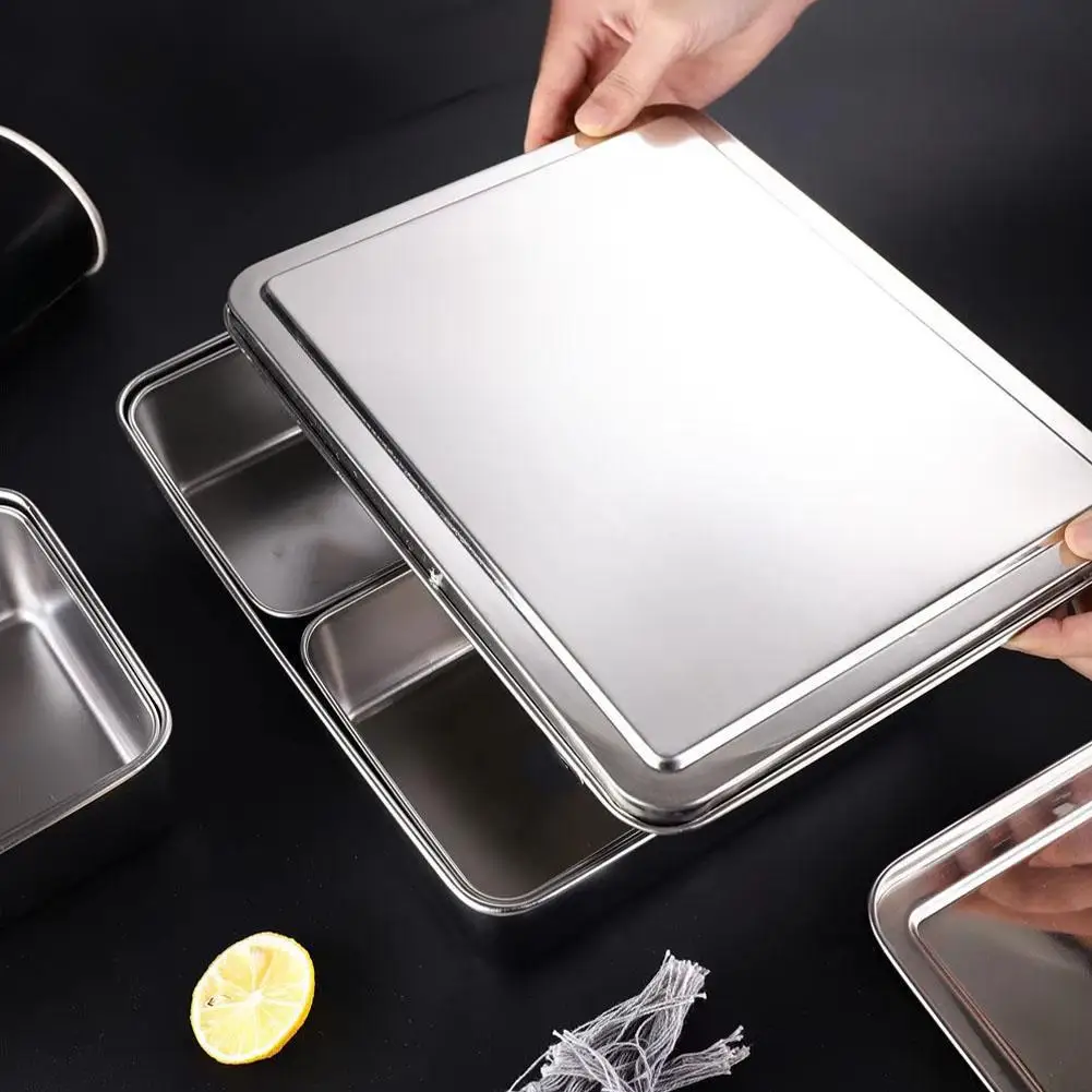 Stainless Steel Seasoning Box Set Japanese Flavor Box With Lid Ingredient Organization Square Kitchen Storage Box