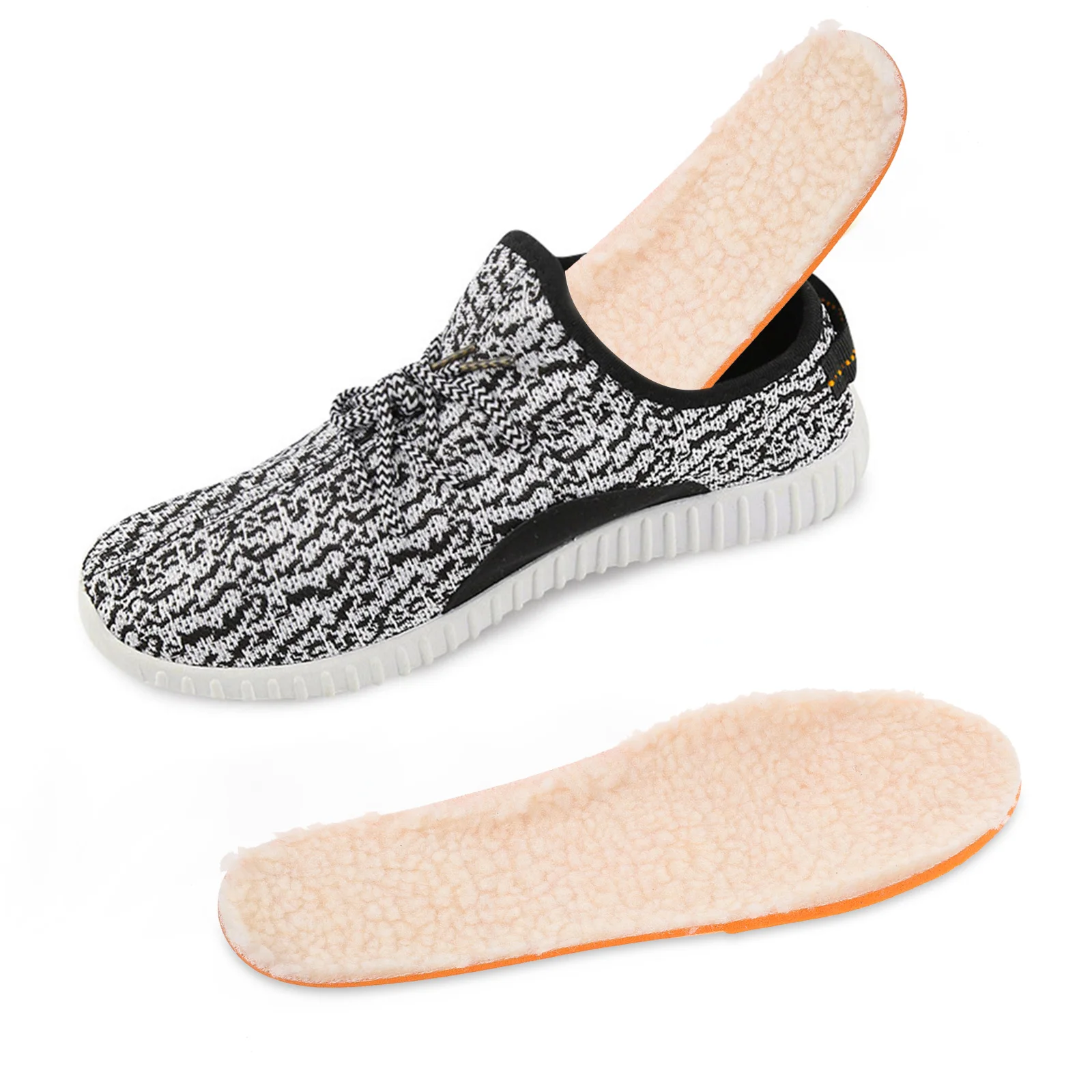 

Winter Insoles Sheepskin Slippers Shock Absorbing Cushions Fuzzy Inserts for Women Men Daily Sports Foot Care Tools Warm Pads