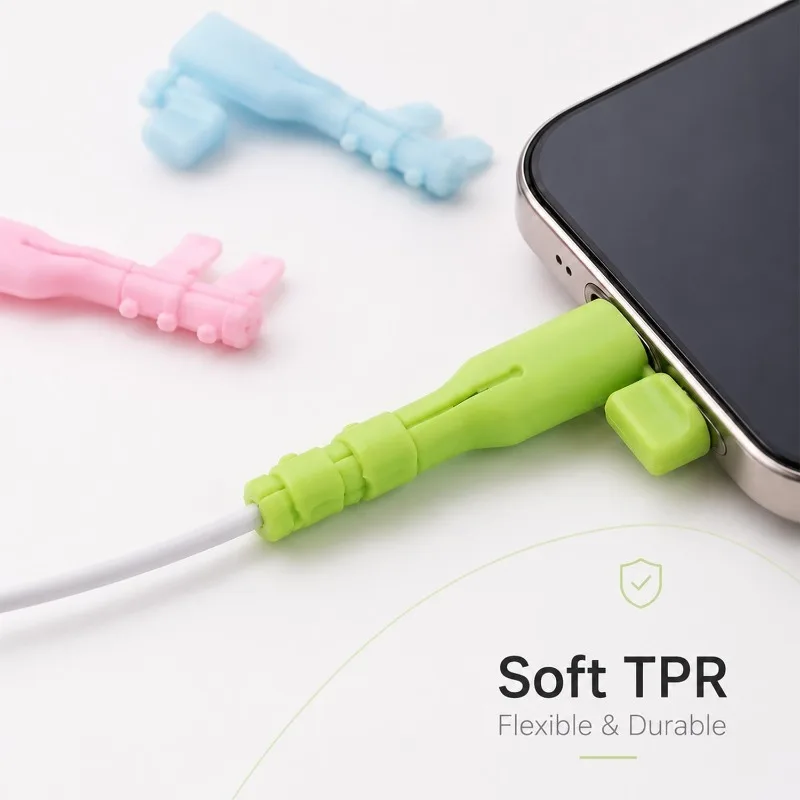 USB/Type C/iOS Data Cord Anti Break Protection Charging Cable Soft Silicone Protector Winder Saver Cover for iPhone Samsung Mi