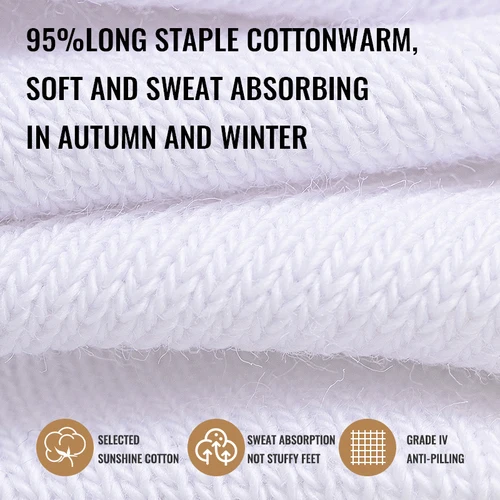 Imagen 2 del producto MiiOW 100% calcetines de algodón puro para hombre, vestido de negocios, calcetín largo blanco y negro, desodorante, calcetín deportivo antibacteriano, calcetín corto para correr