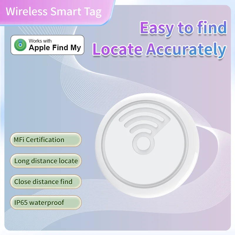 Keys Bag Luggage Finder For IOS Device With Find My app Colorful Round Tag With Free Lanyad Anti-lost Locator Phone Accessories