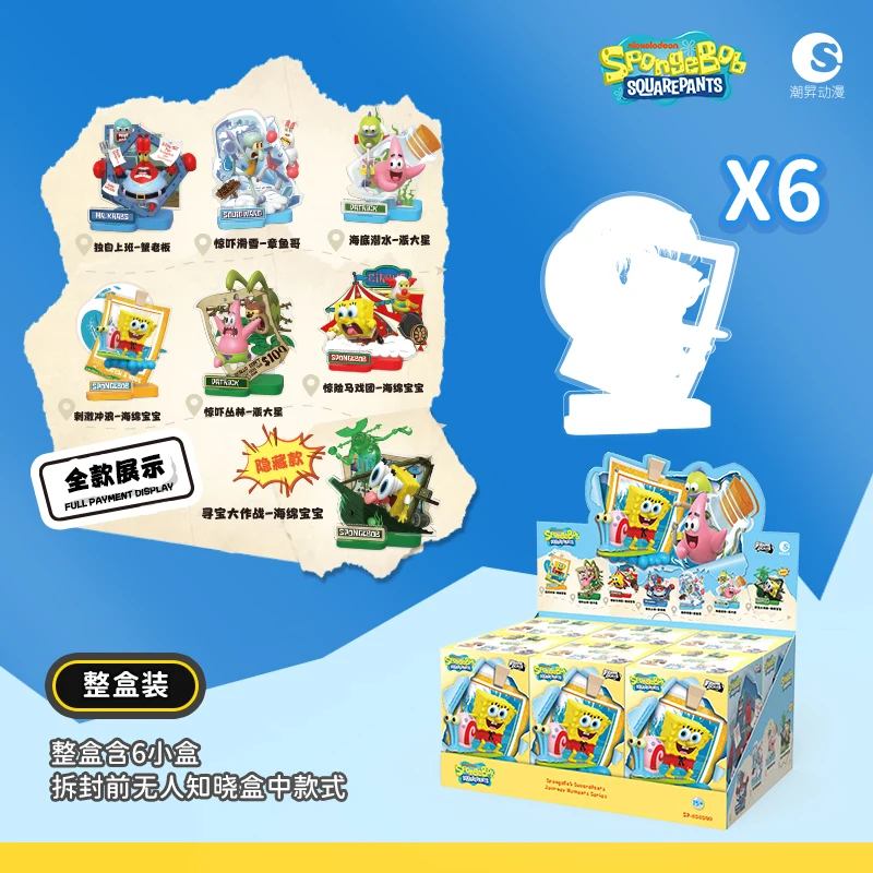 6PCS Spongebob Squarepants Patrick Star Squidward Tentakels Reizen Voor Een Moment Action Figure Blind Box Anime Speelgoed DesktopOrnament