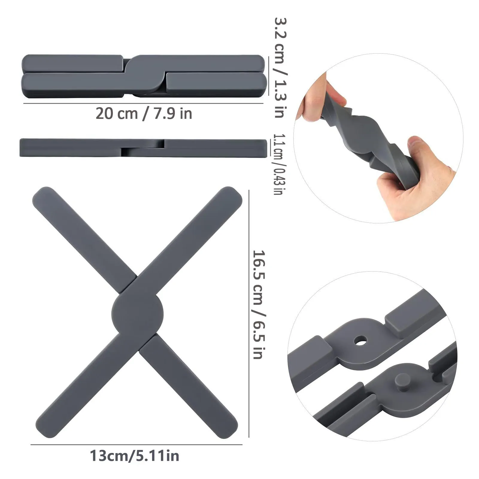 1PC Colorful Silicone Foldable Heat-Resistant Mats, Suitable for Hot Pots And Frying Pans, High-Temperature Resistant, Non-Slip