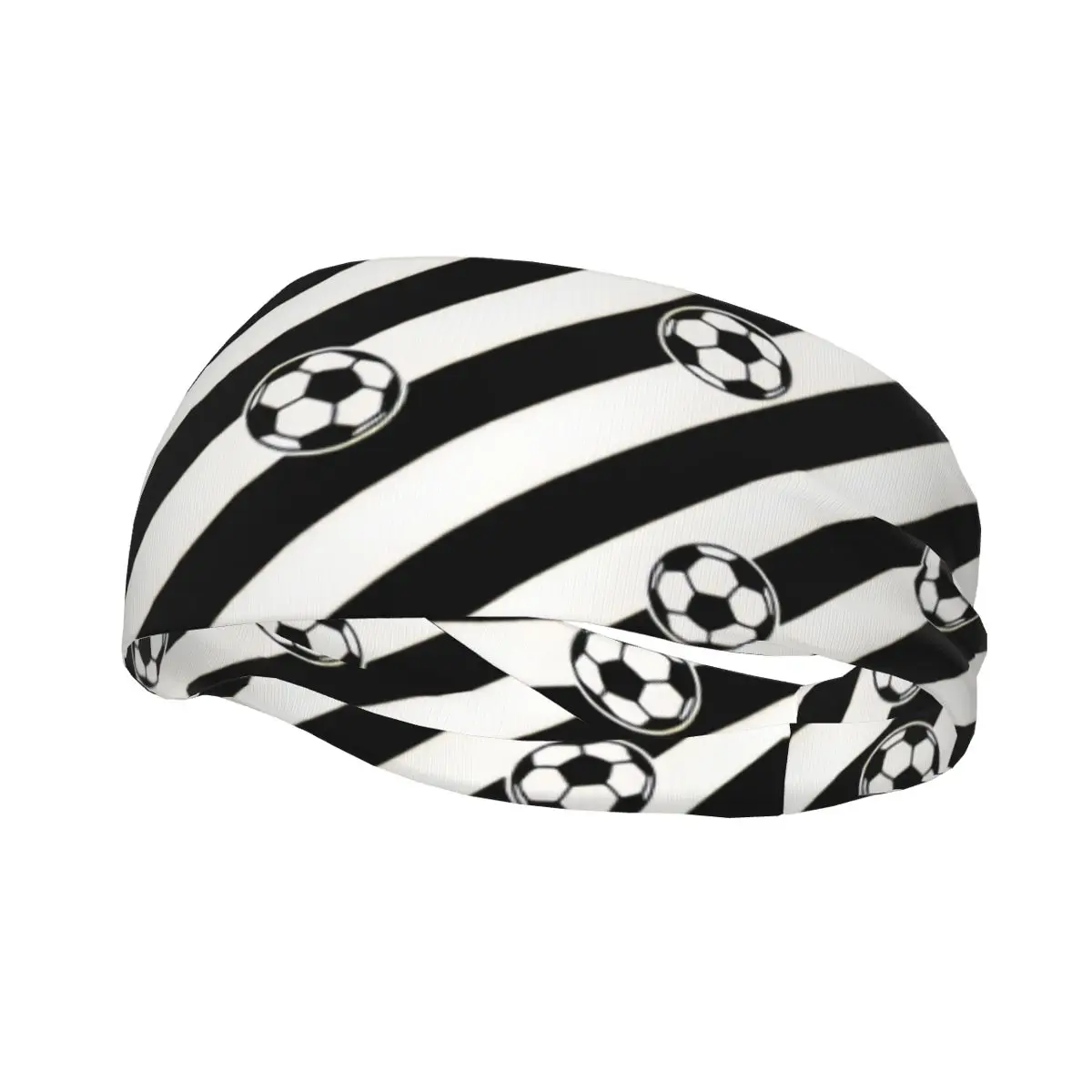 Elastic Sport Sweatband Anti-Slip Soccer Pattern Headwear Running Yoga Fitness Decor Hair Head Band