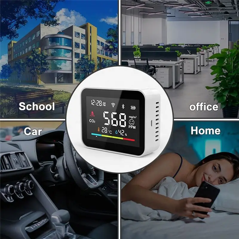 Tuya CO2 Dioxide Detector WIFI CO2 Monitor Meter Co2 Sensor Indoor Agricultural Greenhouse Air Humiture Sensor Monitor