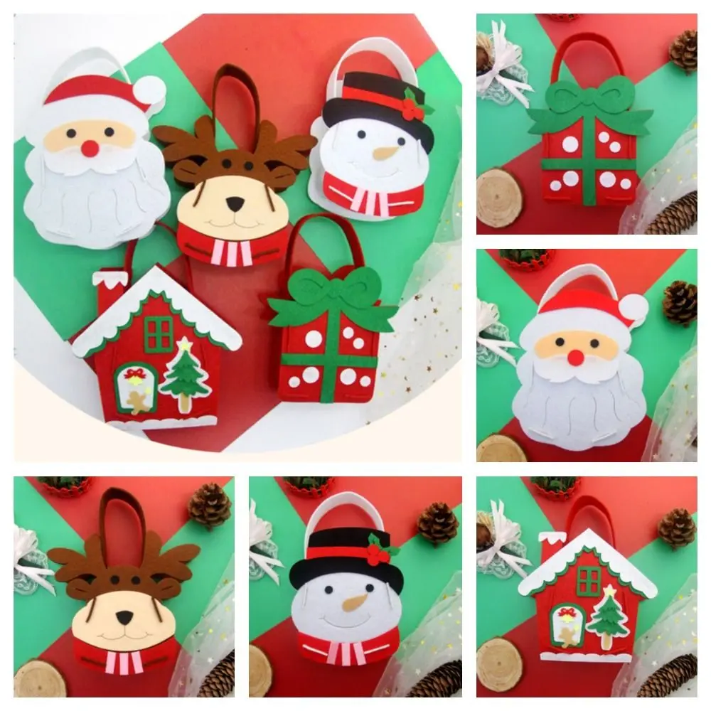 Non-woven Fabric DIY Xmas Candy Bag Gift Snowman DIY Christmas Bag Toy Father Christmas House Decoracion Portable Elk Handbag