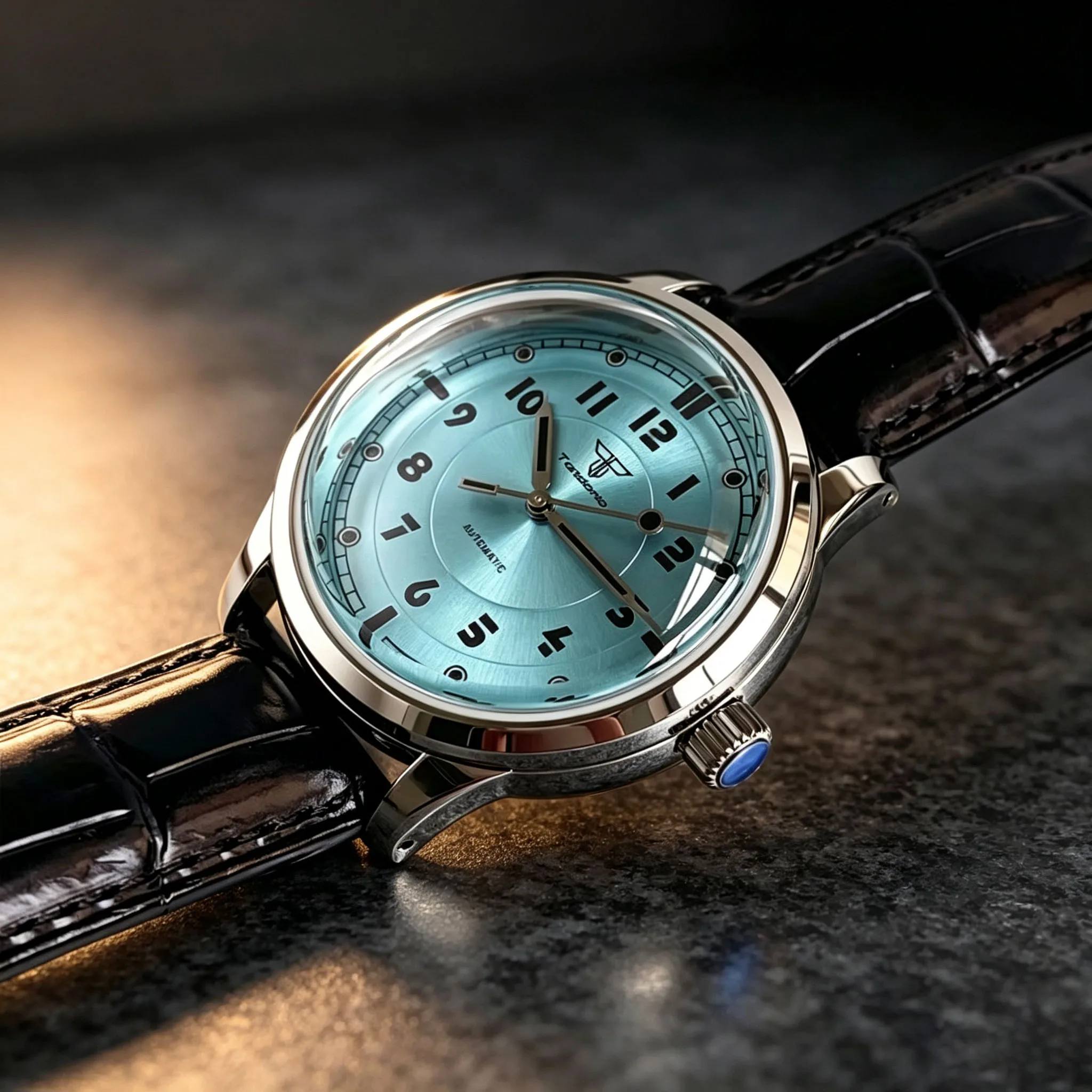 Tandorio Automatic Japan NH35A Watch Men Purple/black/blue face Double Dome Sapphire Glass 20ATM Wristwatch Polished Watch