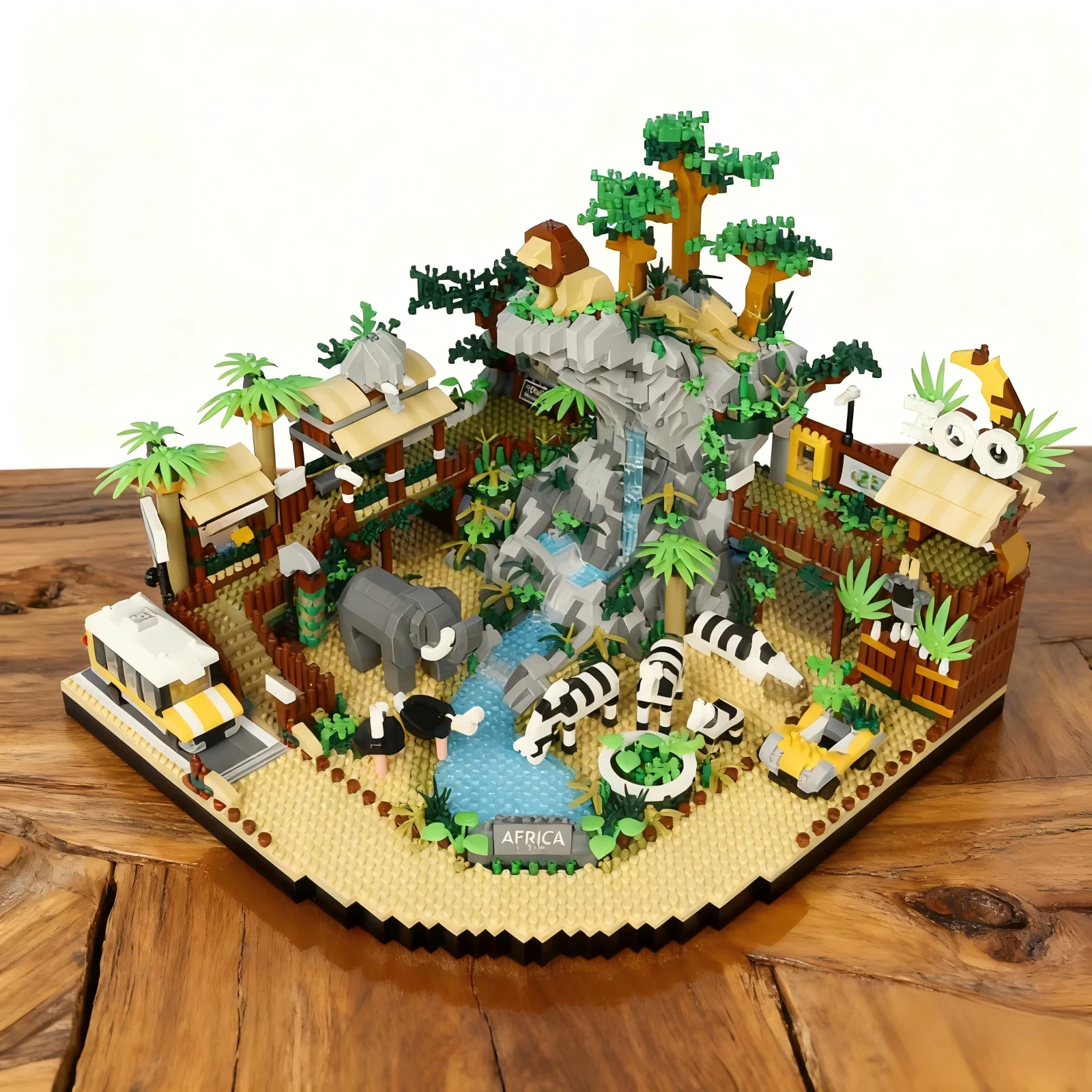 OUZEY 4800+ PCS Desert Zoo Building Blocks, MOC Animals Park Model Bricks Set, Creative DIY Gift for Adults and Kids