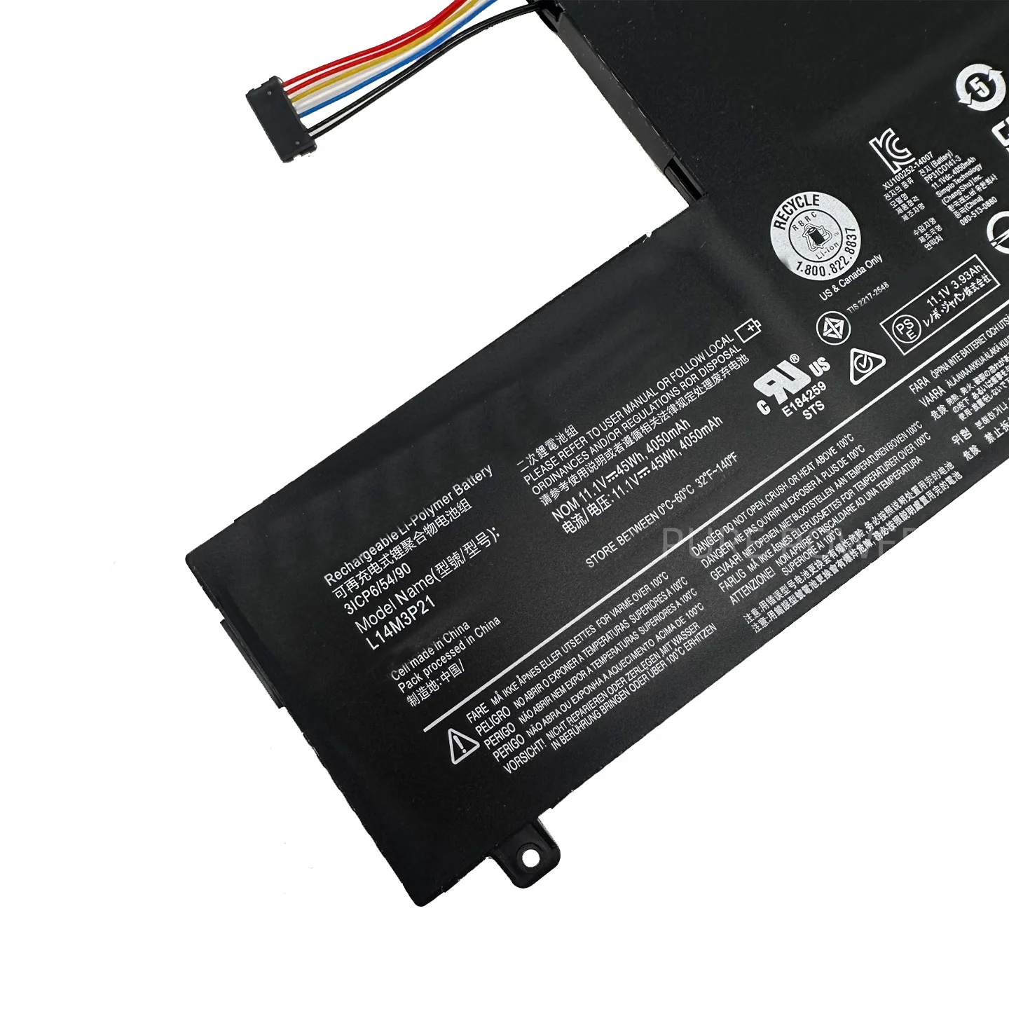 New Laptop Battery L14M3P21 11.1V 45WH 4050mAh High Quality For Lenovo Edge 2-1580 Flex 3 1470 L14L3P21