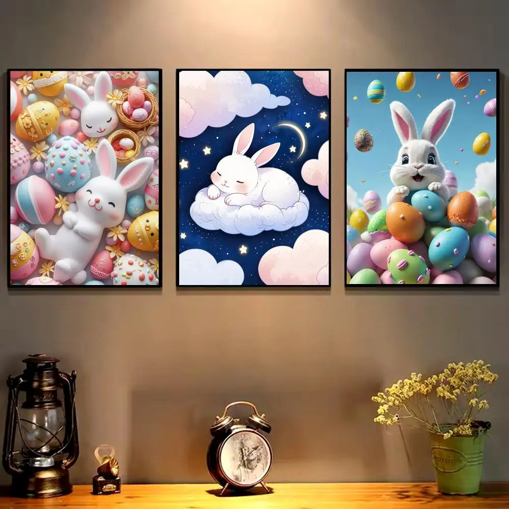 Easter Poster HD Art Sticky Wall Waterproof Home Living Room Bedroom Bar Aesthetic Decoration