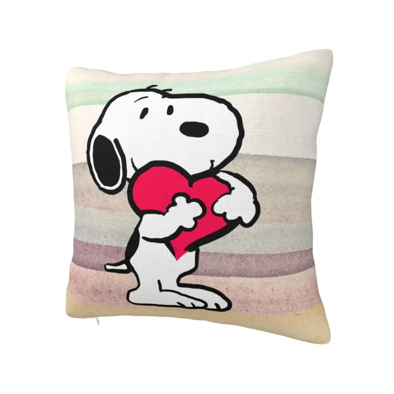 Custom Luxury Cute Cartoon Snoopy Cushion Cover 45*45 cm Velvet Throw Pillow Case Decoration Bedding Sofa Pillowslip