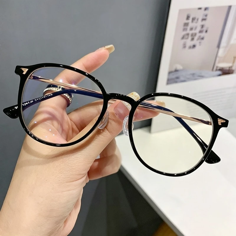 1 Stück Koreanische Anti-Blaulicht-Anti-Strahlungs-Brille, Runde Metallrahmen-Brille