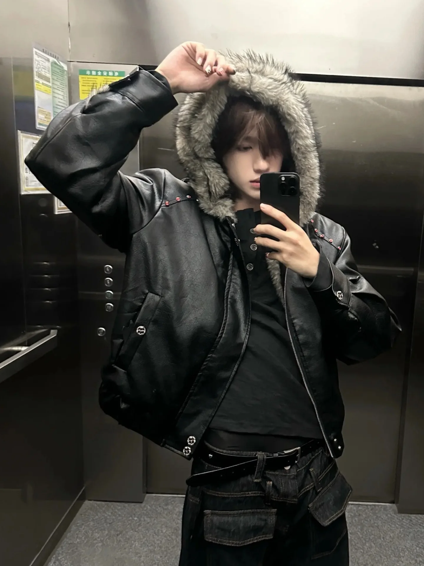 

Двусторонняя мужская зимняя куртка-пуховик American CleanFit с подкладкой из хлопка и меха, с отделкой из шпинели и орлиной перьев