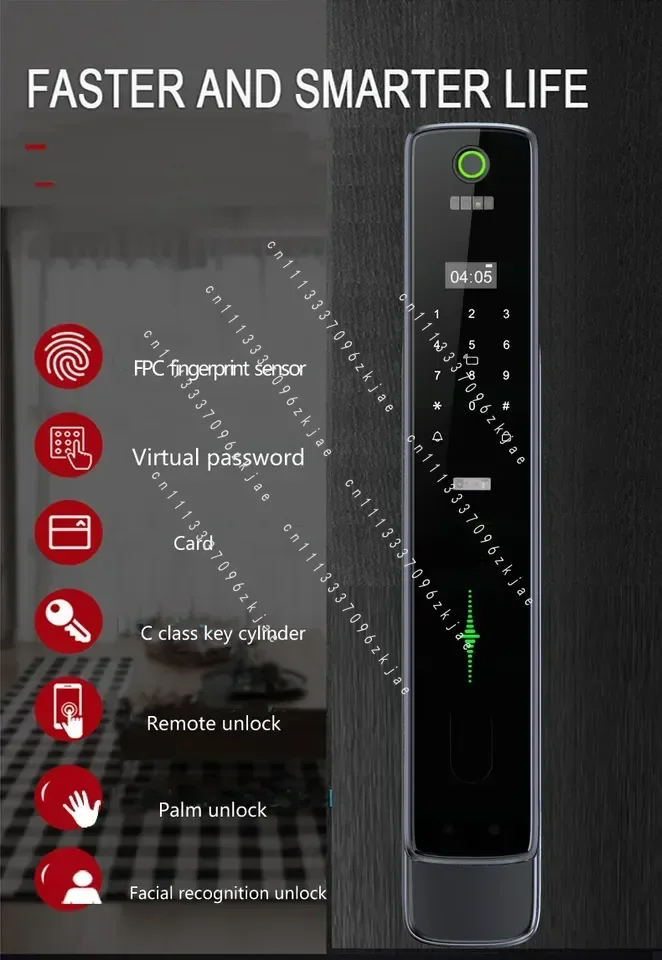 Intelligent Door Lock WIFI 3D Face Real-time Intercom Intelligent Door Lock Mobile Control