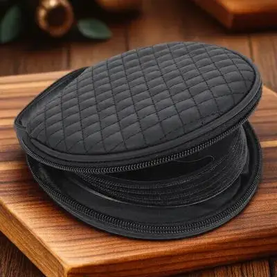 

Storage With Zipper Lightweight Plaid Case For Home Car Use, Auto Cd Embroidered Plaid Bag Cd Organizing Bag, Disc Storage Case