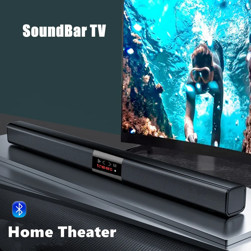 Top! Soundbar for TV Echo Wall Active Speaker Wireless Bluetooth 5.0 Speaker Home Theater System with Remote Control for PC