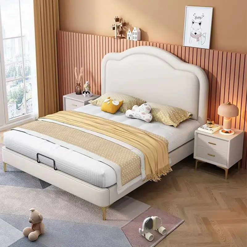 &Cream wind children's bed boys and girls princess bed modern simple small apartment 1.5m single bed teenager second