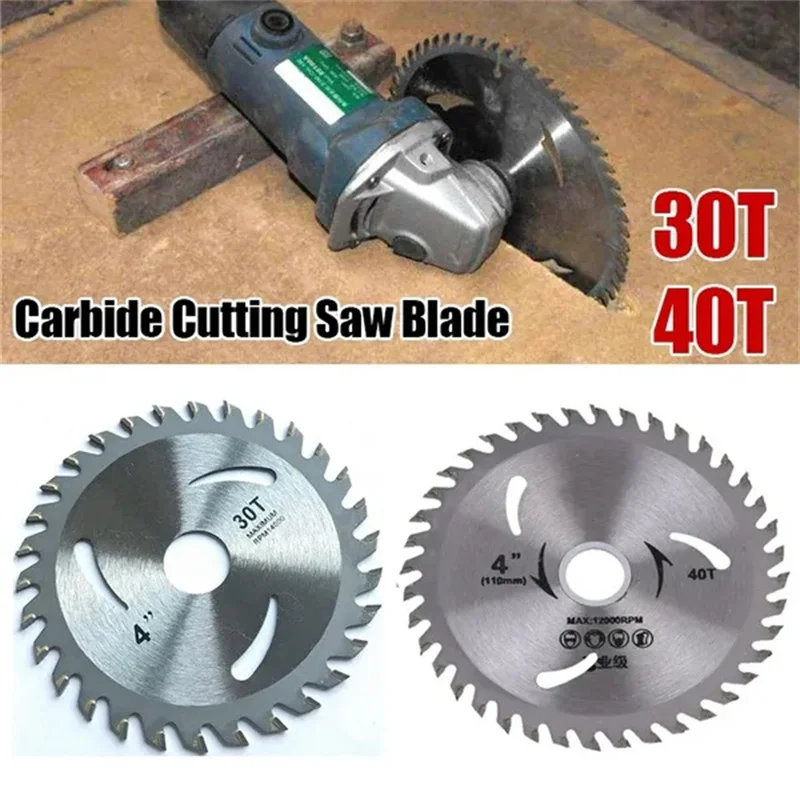 

30T/40T 4 Inch Carbide Cutting Saw Blade Disc Circular Wood Cutting Tool Bore Diameter 20mm For Rotary Tool Woodworking