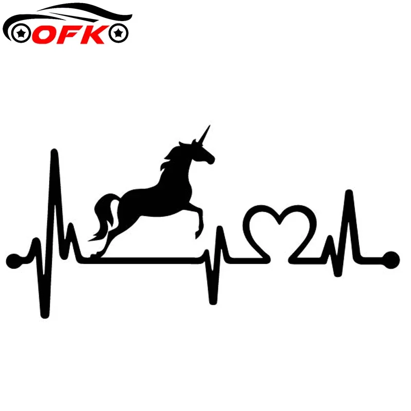 The Love of Unicorns Body  Car Decorate  Sticker Vinyl Decal 17.5CM*8.8CM